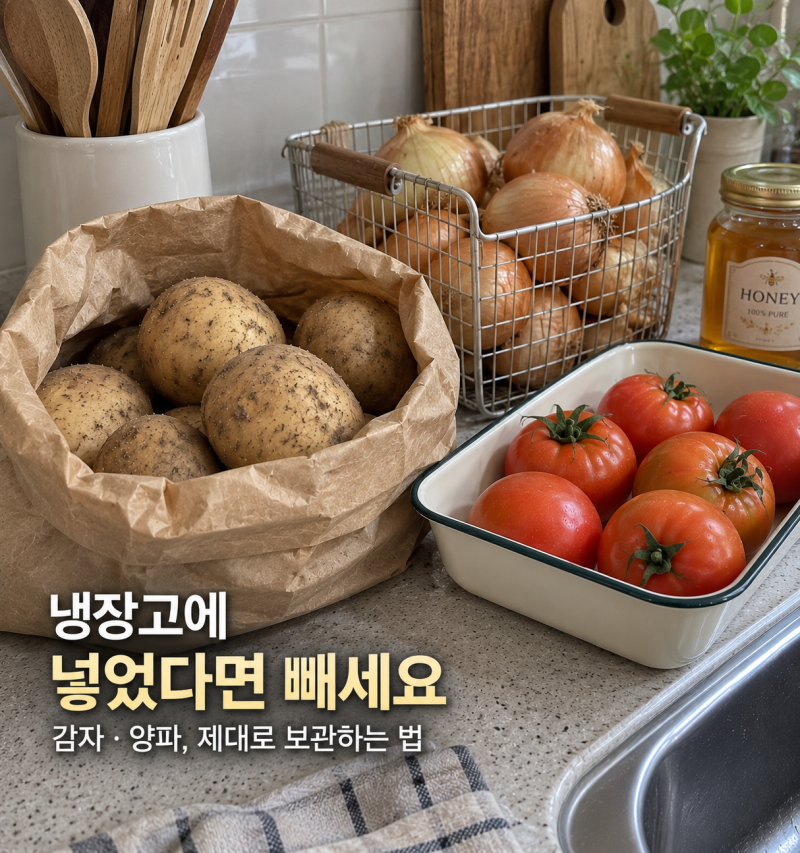 "냉장고에 넣으면 안 되는 음식 5가지", 감자 양파 보관법은 따로 있어요
