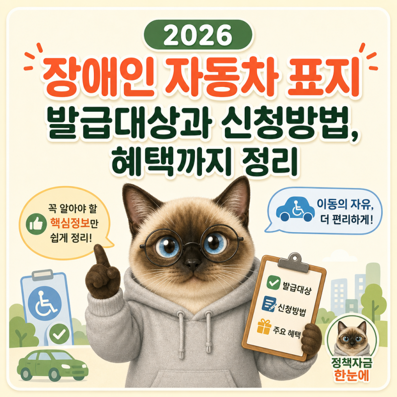 2026 장애인 자동차 표지 발급대상과 신청방법, 혜택까지 정리