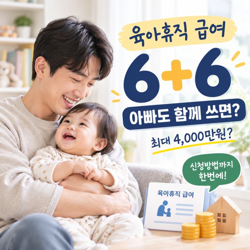 육아휴직 급여 6+6, 아빠도 같이 쓰면 최대 4,000만원? 신청방법까지