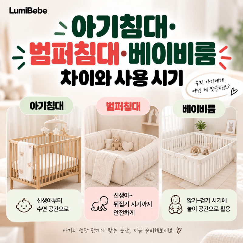 아기침대 범퍼침대 베이비룸 차이와 사용 시기
