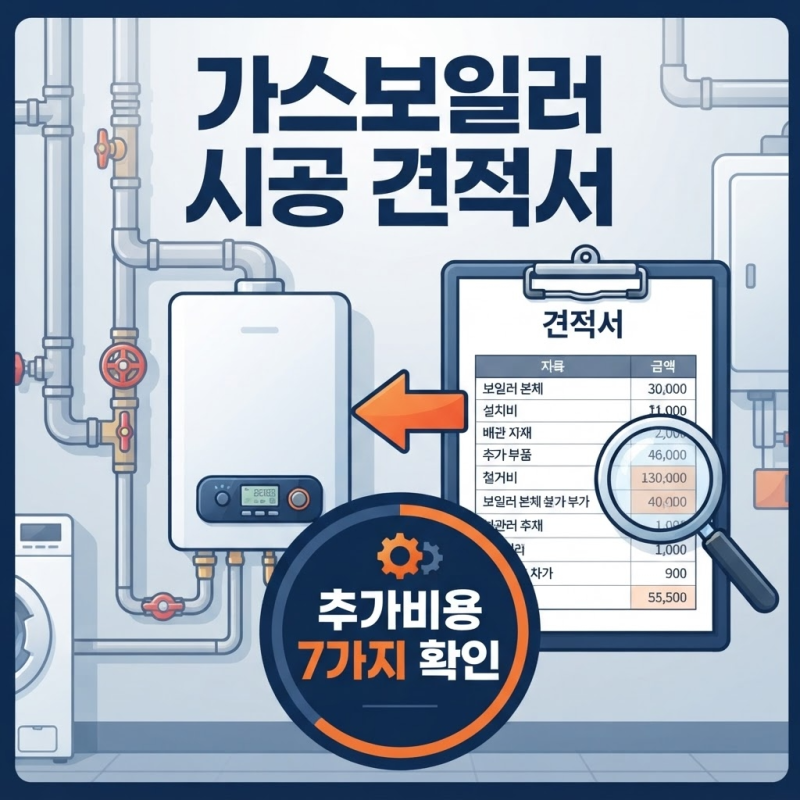 가스보일러 시공 견적서, 추가비용 7가지 확인법