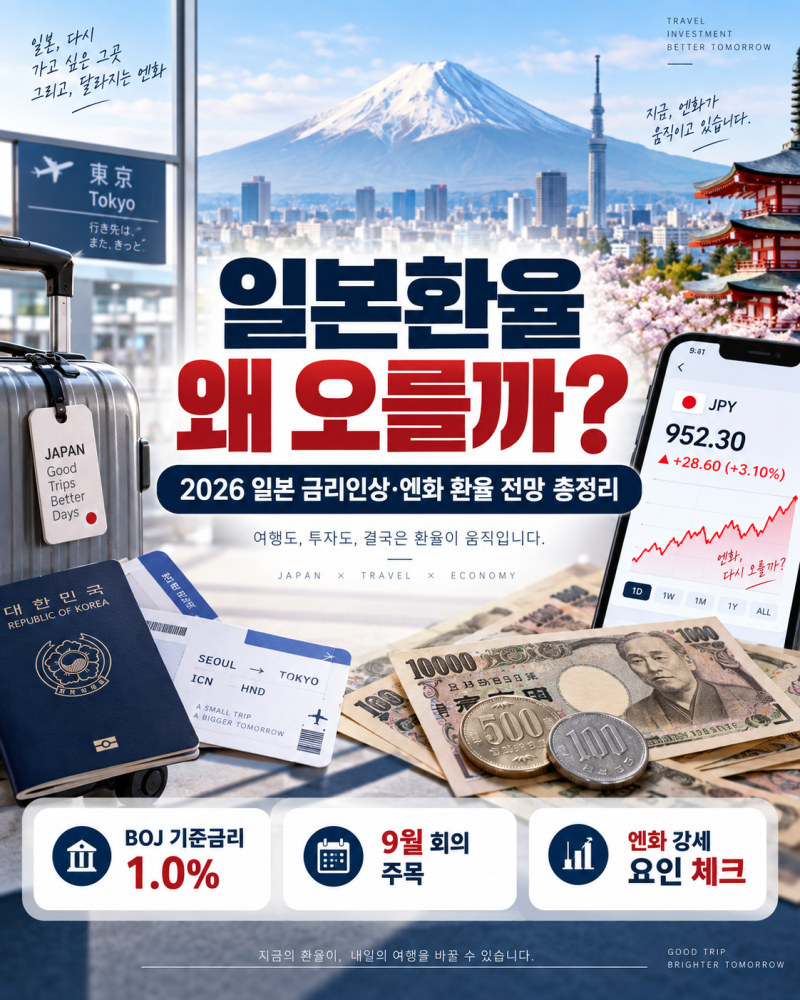 일본환율 왜 오를까? 2026 일본 금리인상과 엔화 환율 전망 총정리