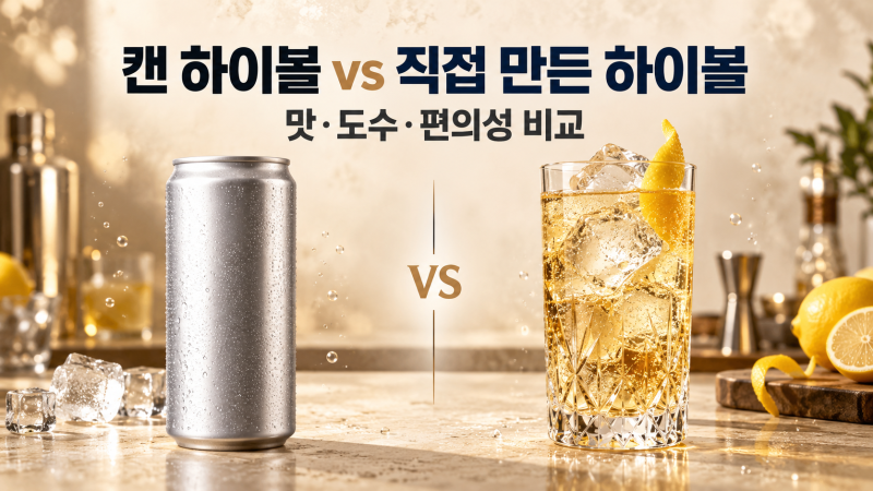 캔 하이볼 vs 직접 만든 하이볼 차이｜맛·도수·원재료·편의성 비교