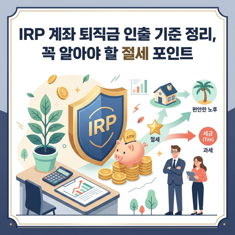IRP 일시금 수령 vs 연금수령 세금 차이와 절세 전략 총정리