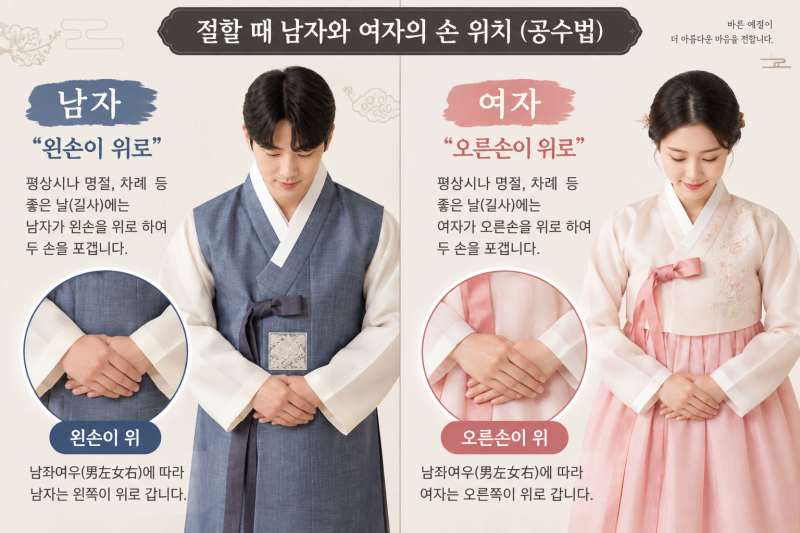 추석 차례 지낼 때 어느 손이 위로? 남녀 절하는 법과 추석예절 완벽 정리