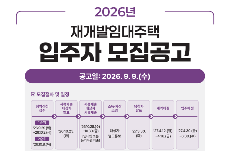서울 신축 브랜드 아파트에 저렴하게 거주하는 법! 2026 SH 재개발임대 입주자 모집 공고 총정....
