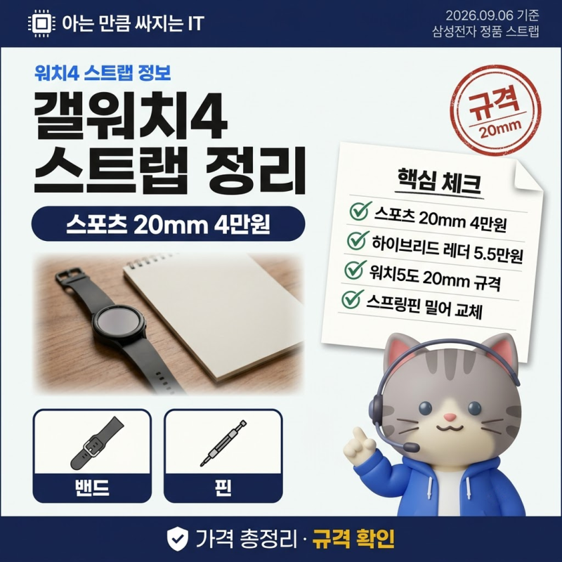 갤럭시워치4스트랩 출시 시기와 정품 스포츠 20mm 가격 정리