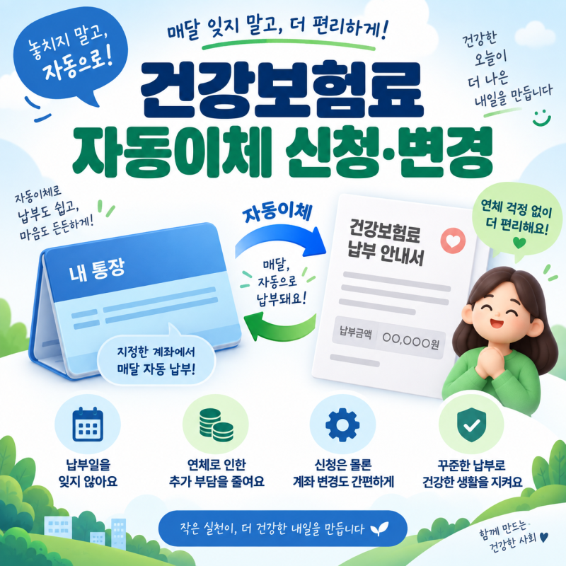 건강보험료 자동이체 신청·해지, 계좌 변경할 때 확인하는 방법