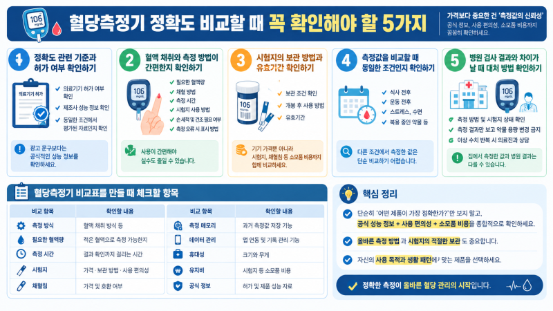 혈당측정기 정확도 비교할 때 꼭 확인해야 할 5가지