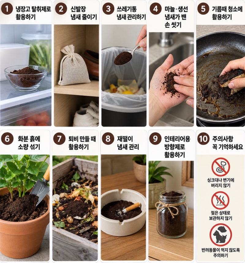 커피가루 그냥 버리지 마세요! 커피찌꺼기 활용법 10가지