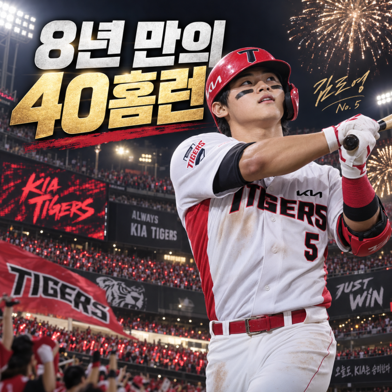 김도영이 해냈다 8년 만에 탄생한 국내 타자 40홈런 달성