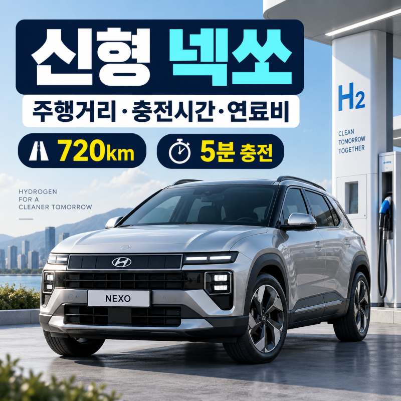 신형 넥쏘 어떤 차일까? 수소전기차 주행거리·충전시간·연료비 총정리