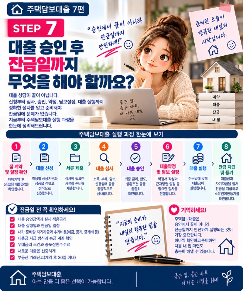 주택담보대출 7편｜대출 승인 후 잔금일까지 무엇을 해야 할까? 주담대 실행 과정 총정리