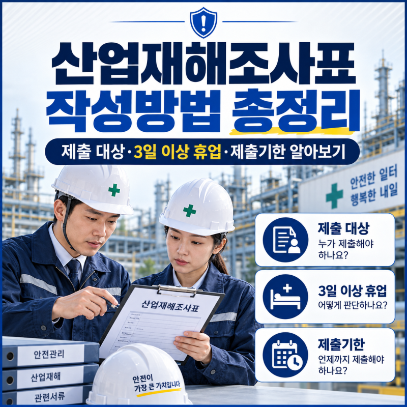 산업재해조사표 작성방법 총정리｜제출 대상·3일 이상 휴업·제출기한 알아보기