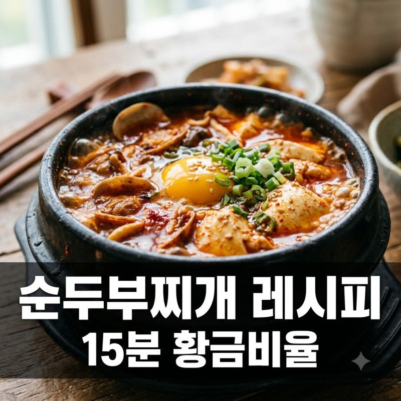 순두부찌개 레시피 황금비율 15분 만에 끝내는 맛있는 비법