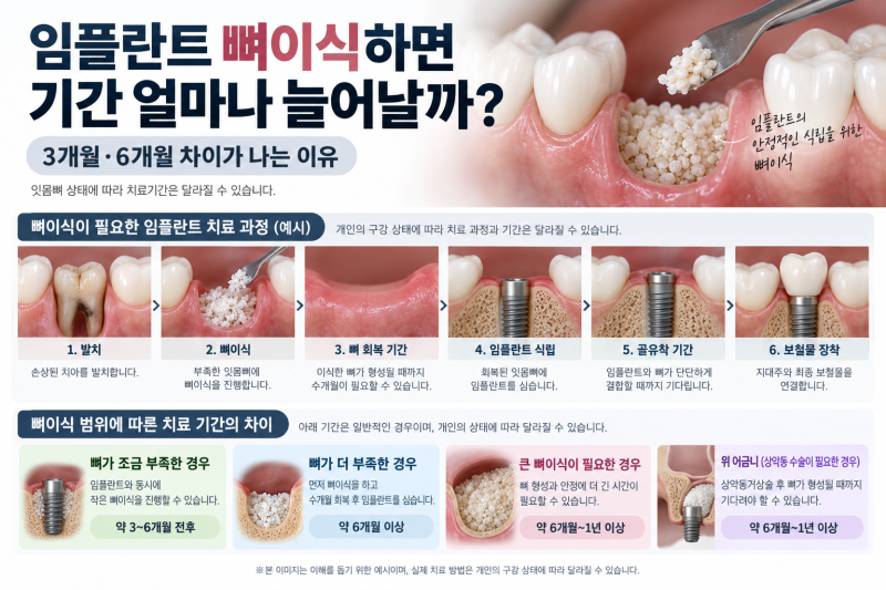 임플란트 뼈이식하면 기간 얼마나 늘어날까? 3개월·6개월 차이가 나는 이유