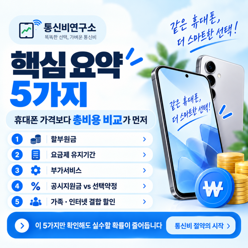 휴대폰 싸게 사는 방법, 가격보다 먼저 확인할 5가지
