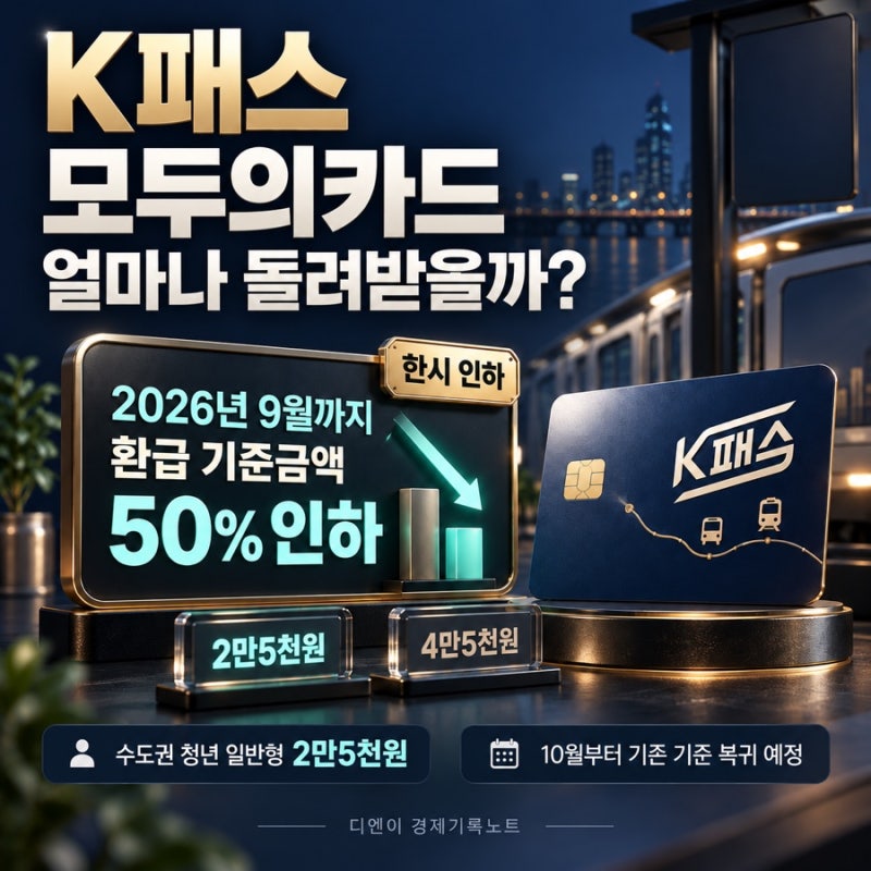 “9월까지 환급기준 50%↓” K패스 모두의카드 얼마나 돌려받을까?