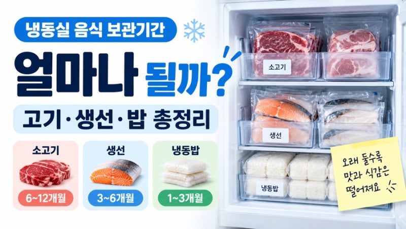 냉동실 음식 보관기간 얼마나 될까? 고기·생선·밥 총정리