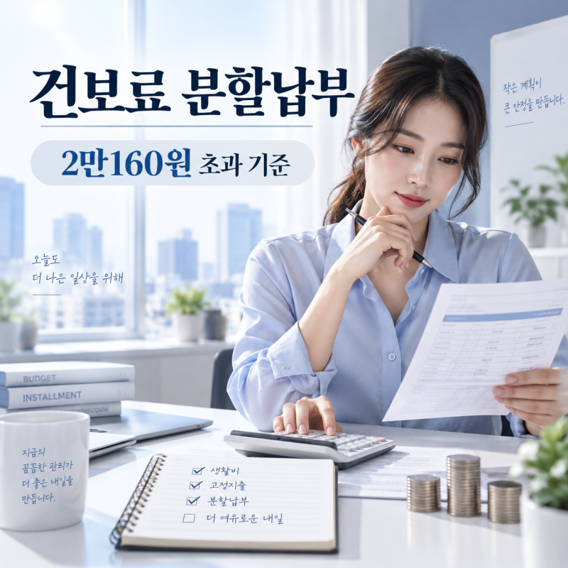 건보료 몇 만원 더 나왔다면? 정산보험료 분할납부 2만160원 초과 기준 확인
