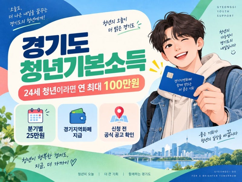 경기도 청년기본소득 3분기 신청｜24세면 25만원, 10월 2일까지