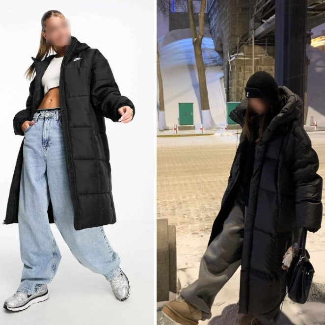 여자 겨울코디 휘뚜루마뚜루 나이키 롱패딩 다양하게 활용하기