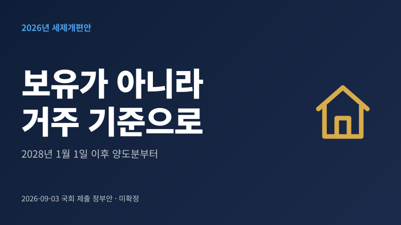 장기보유특별공제 개편 언제부터｜2028년 양도분 기준 정리