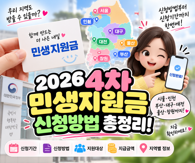2026 4차 추석 민생지원금 신청방법 총정리｜신청기간·지역·서울 인천 부산 대구 대전 울산 ....