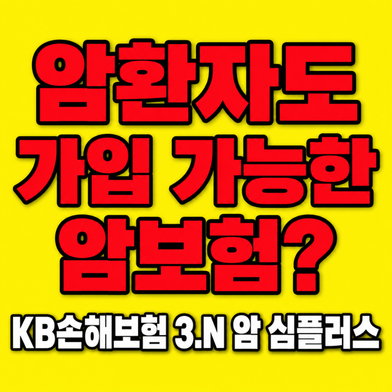 암 진단 이력 있어도 다시 가입 가능? 재발·전이까지 준비하는 KB 3.N.암 심플러스 간편건강보....