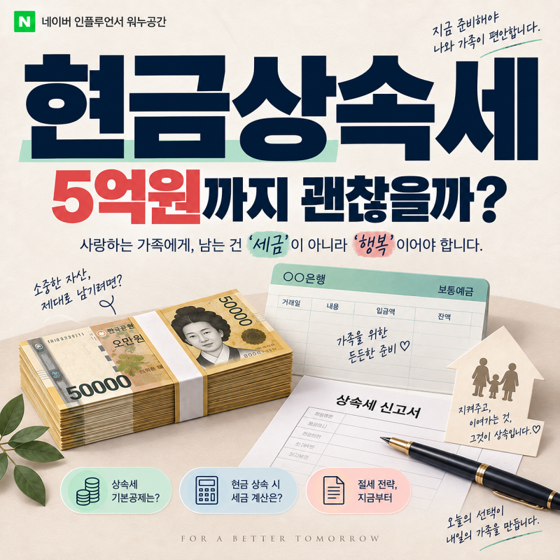 “5억원까지 세금 없다던데?” 현금 상속세가 생각보다 복잡한 이유