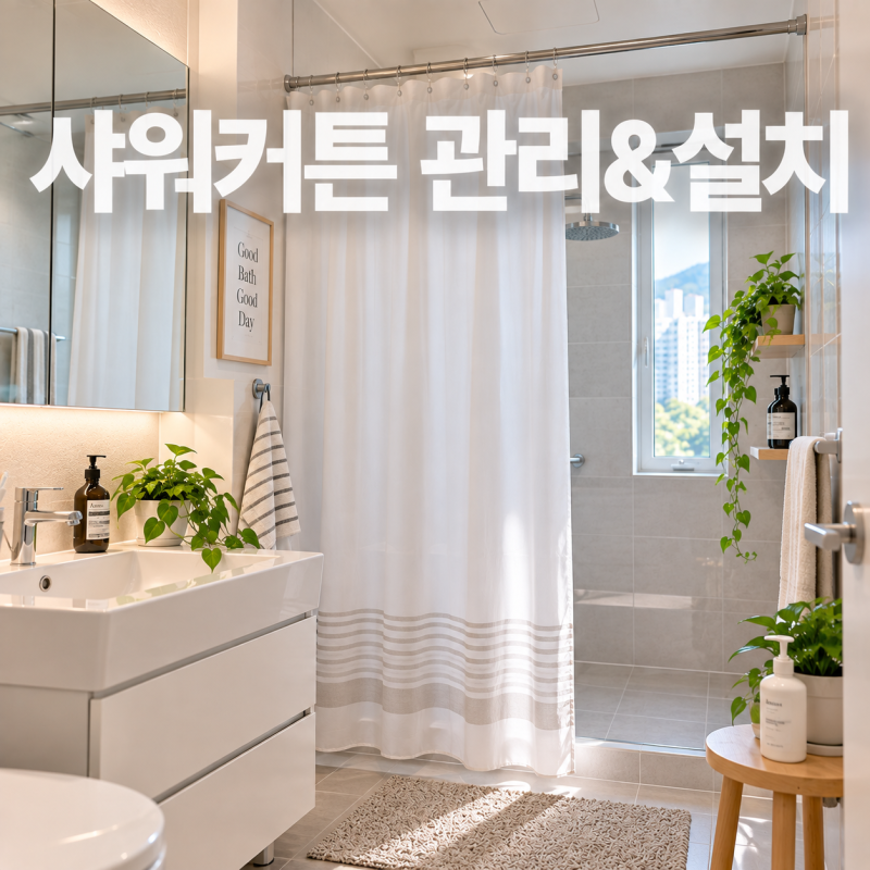 샤워커튼 곰팡이 안 생기게 쓰는법, 설치부터 달라야 해요
