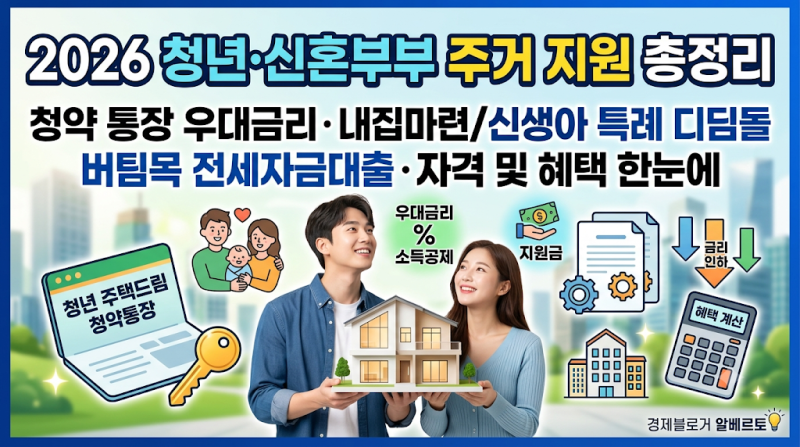 2026 청년·신혼부부 주거 지원 총정리: 청약 통장부터 대출 우대금리 혜택까지