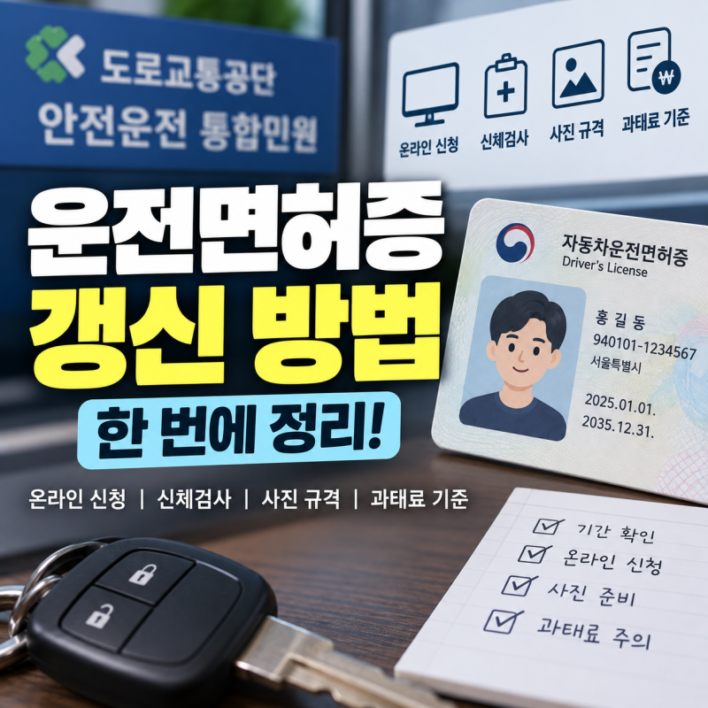 운전면허증 갱신 방법 1종 2종 온라인 신청부터 신체검사 사진과태료 기준까지 총정리