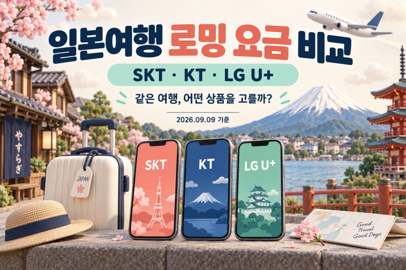 일본여행 로밍, 하루 요금만 보고 신청하지 마세요! SKT·KT·LG유플러스 요금 비교