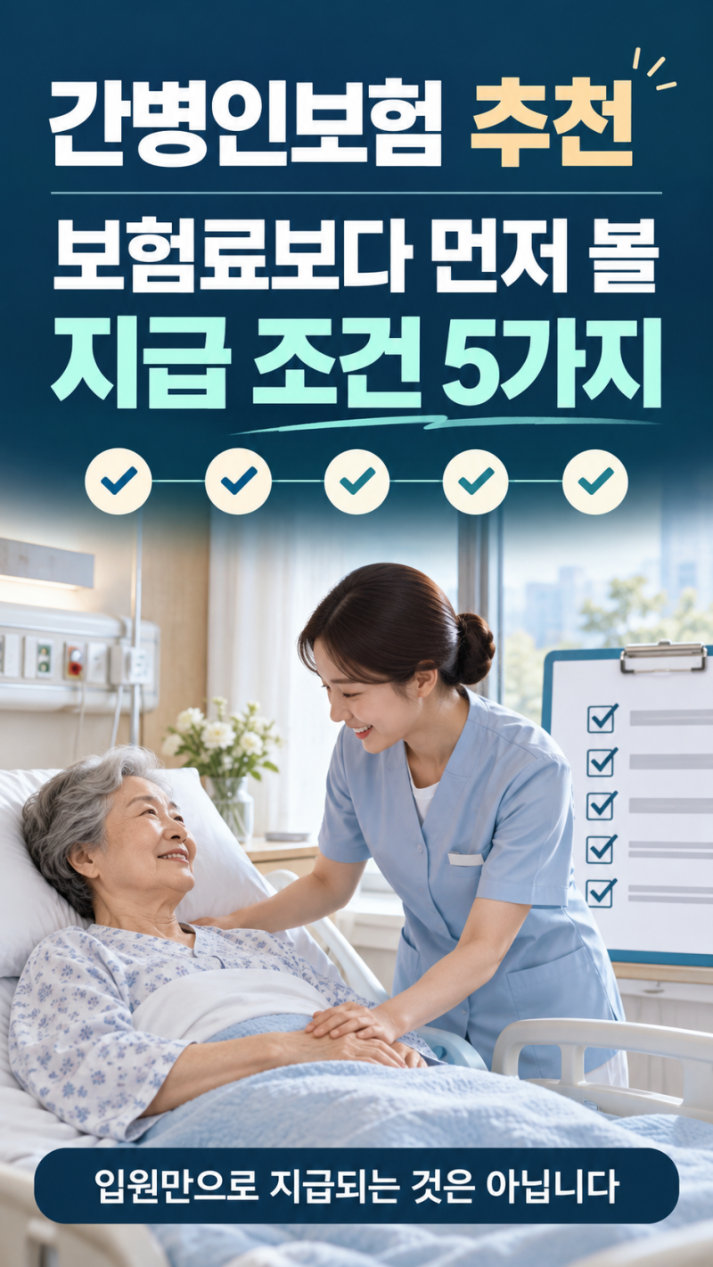 간병인보험 추천, 싼 보험료보다 먼저 볼 지급 조건 5가지｜코가이 간병보험 설명서 1