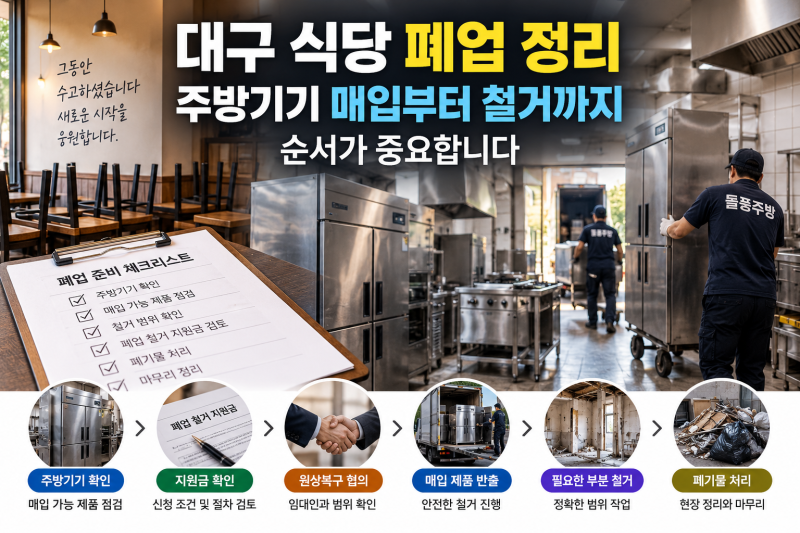 대구 식당 폐업 정리 주방기기 매입부터 철거까지 순서가 중요합니다