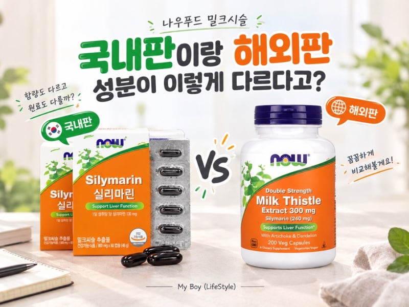 나우푸드 밀크시슬, 국내판이랑 해외판 성분이 이렇게 다르다고?