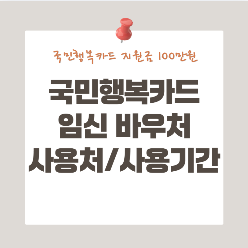 국민행복카드 지원금 100만 원, 어디에 쓸 수 있을까? 사용처와 사용기간