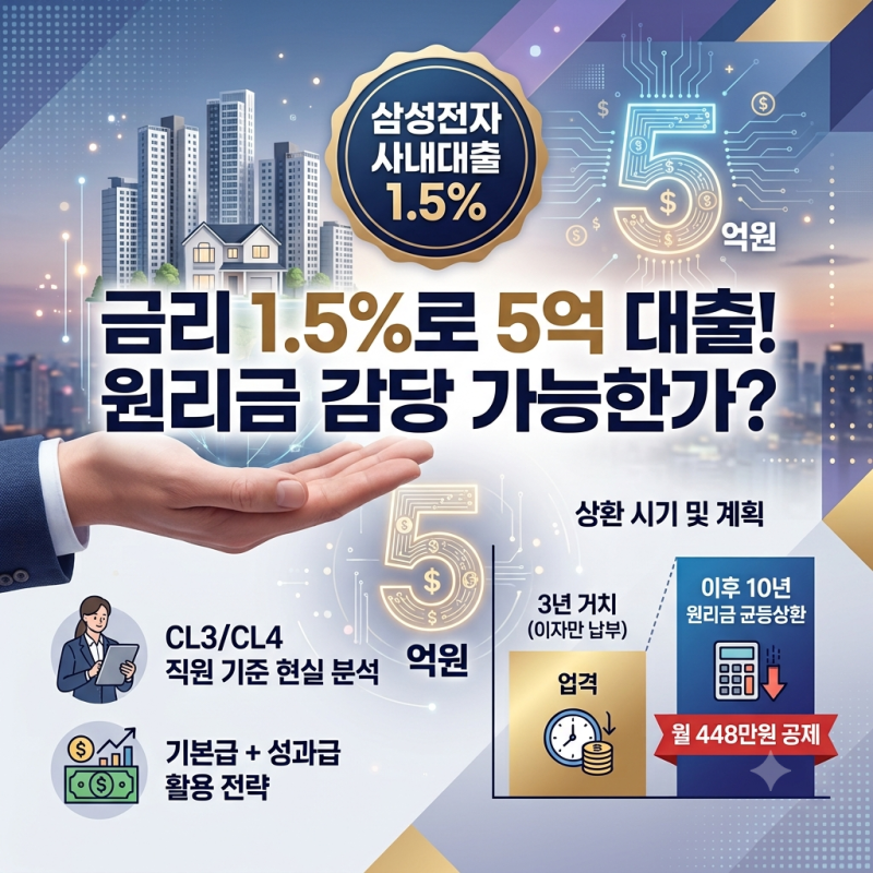 삼성전자 사내 대출 5억(1.5%) 이용 후기 & 실재직자 기준 원리금 상환 및 감당 가능성 분석 (3....