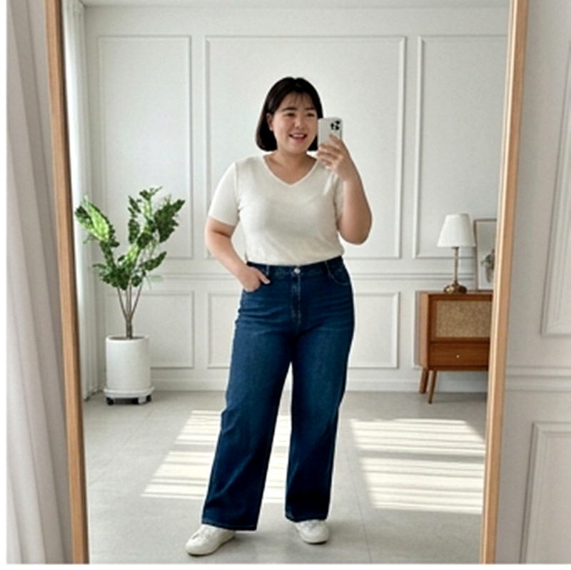 Y존 도드라짐 없는 청바지 밑위 선택! 통통한 체형, 허벅지 안쪽 쓸림 없는 데님