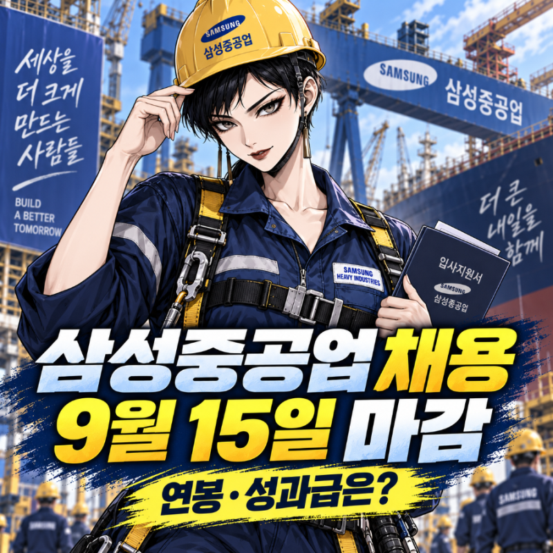 삼성중공업 채용 9월15일 마감, 연봉·성과급은?
