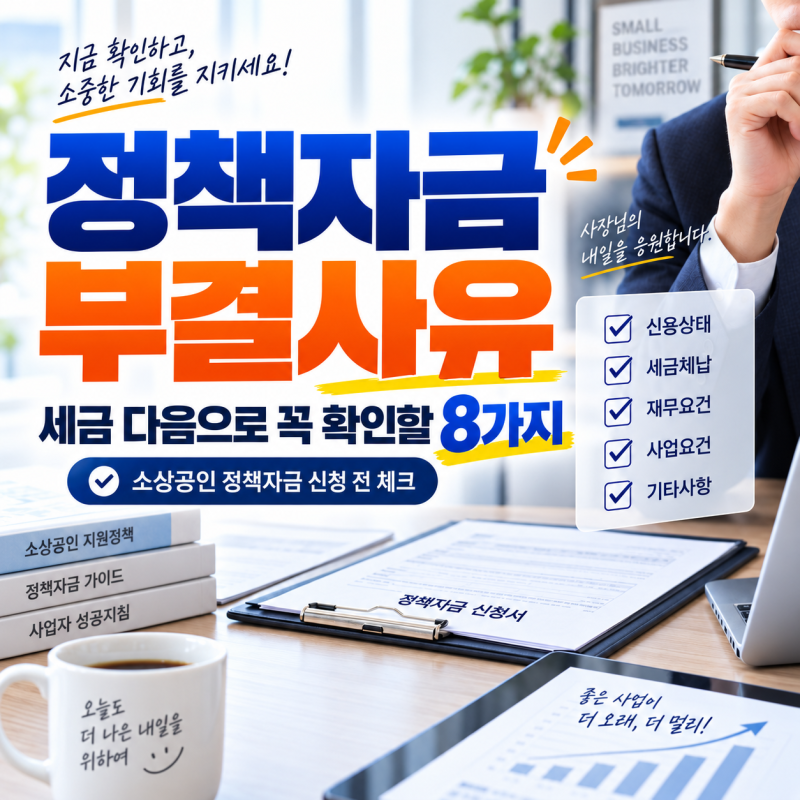 소상공인 정책자금 부결사유, 세금 다음으로 꼭 확인할 대출제한대상