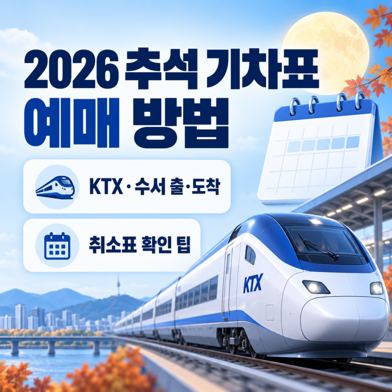 2026 추석 기차표 예매 방법｜KTX·SRT 일정과 취소표 확인 팁