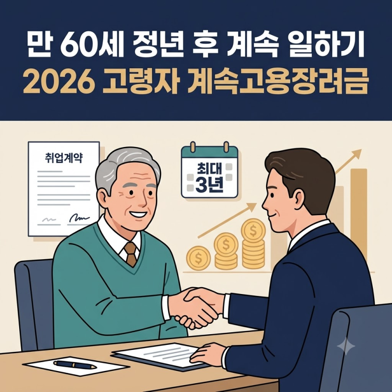 만 60세 정년퇴직 후 회사에서 계속 일하려면? 2026 고령자 계속고용장려금 신청 조건과 기업·....
