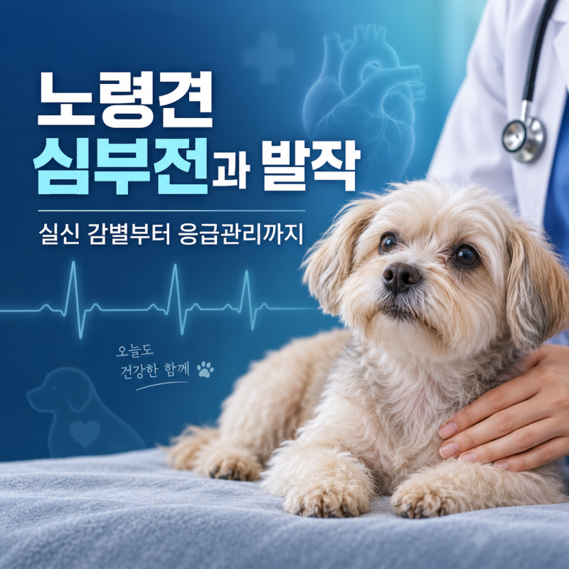강아지 노령성 심부전과 발작, 갑자기 쓰러지고 경련한다면. 도봉구 심장전문 하비동물병원