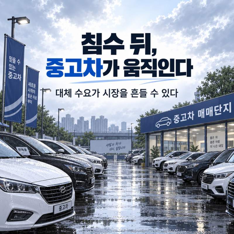 “7천대 넘게 침수됐다는데..” 중고차매매단지 오히려 웃을 수도 있다고?