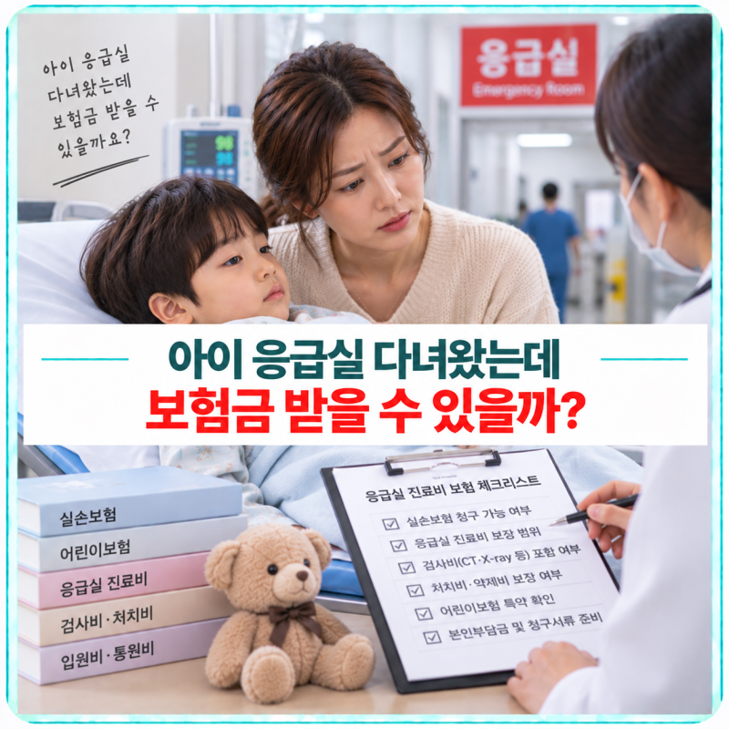 아이 응급실 다녀왔는데 보험금 받을 수 있을까? 실손·응급실 내원비 확인하는 순서