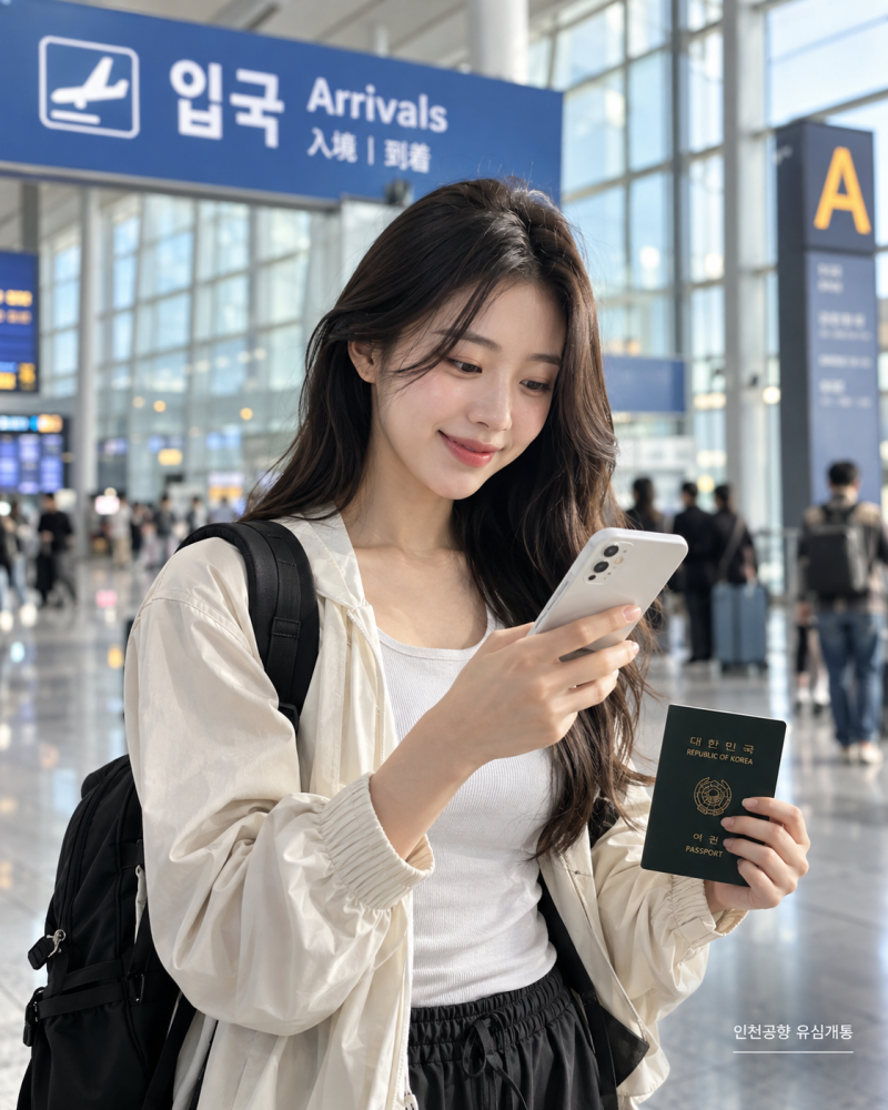 인천공항 선불폰 본인인증 단기유심 개통 방법