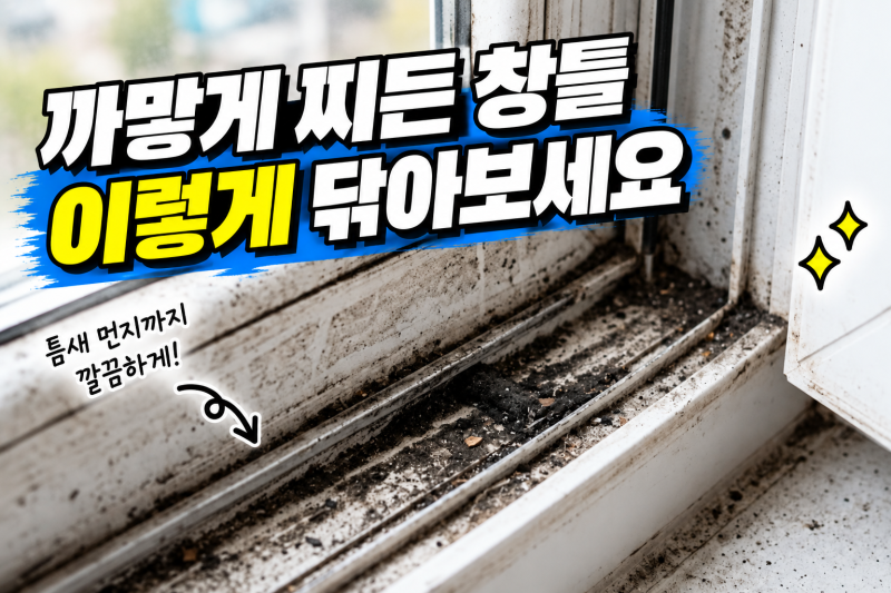 창틀 청소 쉽게 하는 법, 틈새 먼지·묵은때 물티슈로 제거하는 방법