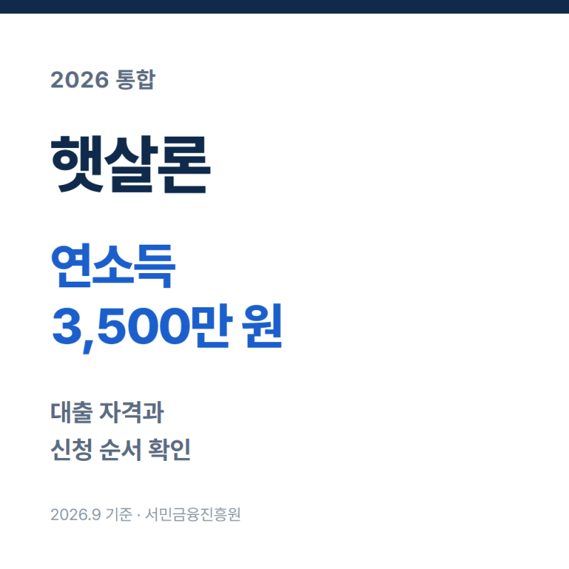 햇살론 대출 자격, 소득 기준과 한도부터 신청 순서까지